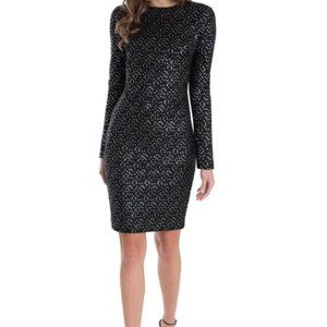 Black Halo Desoto Long Sleeve Dotted dress 2,8